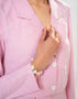TEXTURED STRIPED CROPPED BLAZER